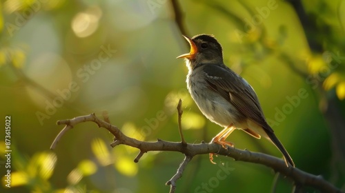 Bird Singing in a Tree.