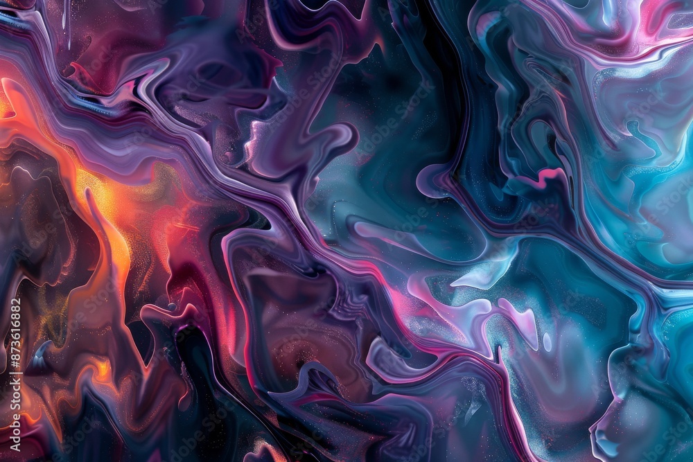 Obraz premium Vibrant Abstract Artwork Infused with Color and Energy. Captivating Visual Expression of Emotion and Imagination