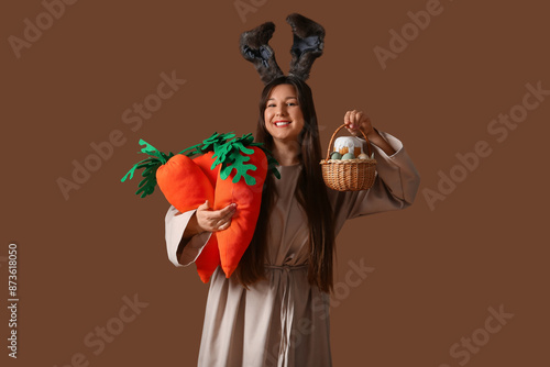 Young happy woman in Easter...