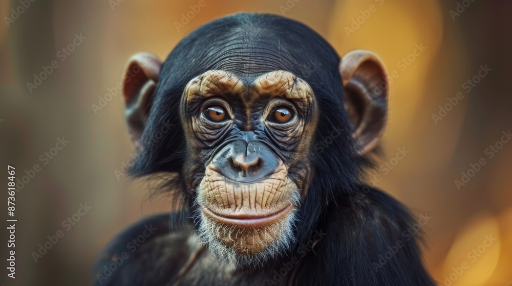 Close-Up Portrait of a Curious Chimpanzee. Close-Up Portrait of a Curious Chimpanzee.