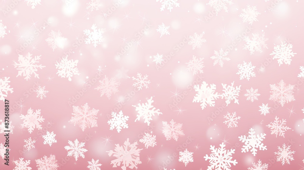 Abstract pink background with falling snowflakes. Abstract pink background with falling snowflakes.