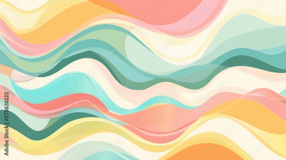 Colorful abstract background with wavy lines in different shades of pink, orange, yellow, green and blue for beauty, art and fashion design Colorful abstract background with wavy lines in different shades of pink, orange, yellow, green and blue for beauty, art and fashion design