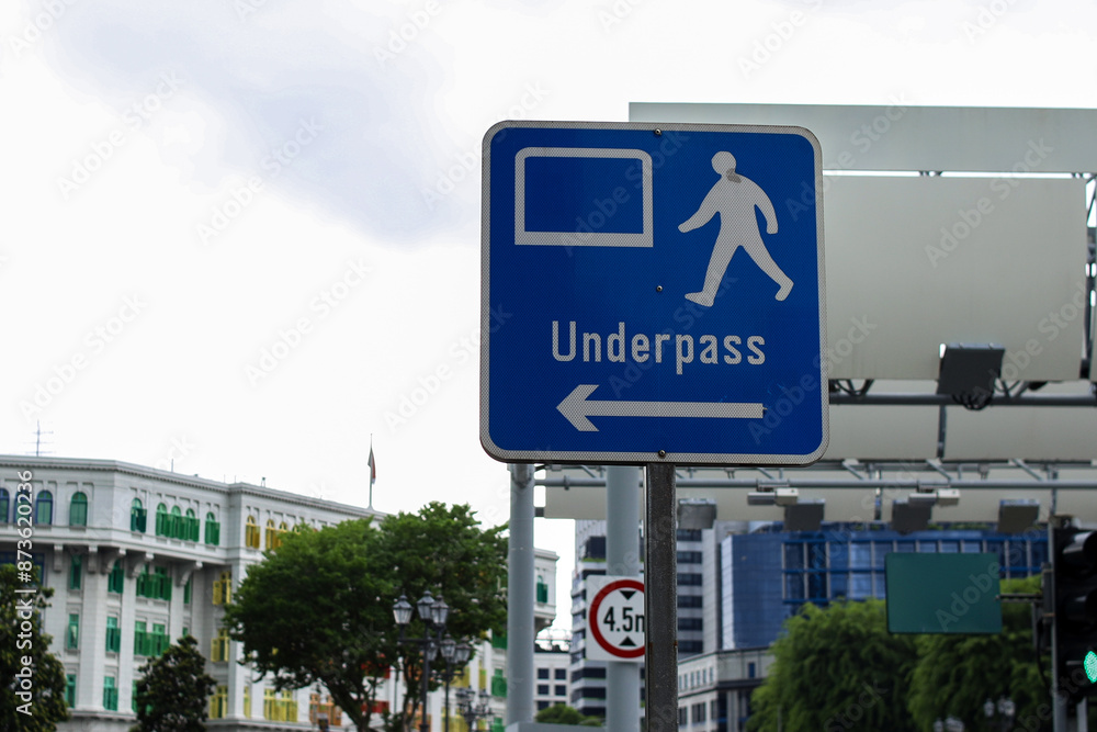 Underpass Signboard On Street At Downtown Underpass Signboard On Street At Downtown