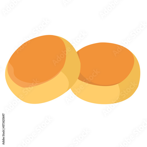 Kue pia or bakpia pathok vector image, bakpia clip art flat illustration, indonesian traditional sweet cake dessert, local snack food indonesia