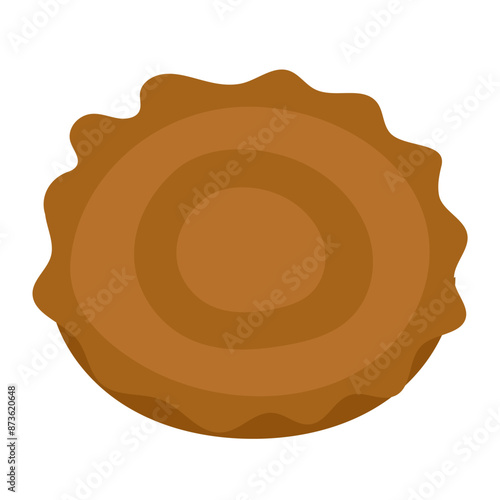 Kue cucur gula merah vector illustration, kue kucur icon, indonesian traditional sweet cake dessert, local snack food indonesia