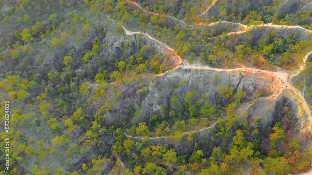 Aerial view of the landscape around Pai, Thailand Aerial view of the landscape around Pai, Thailand