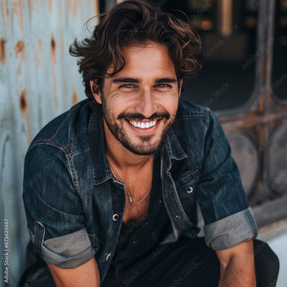 White american handsome man smiling Kneeling on one knee White american handsome man smiling Kneeling on one knee