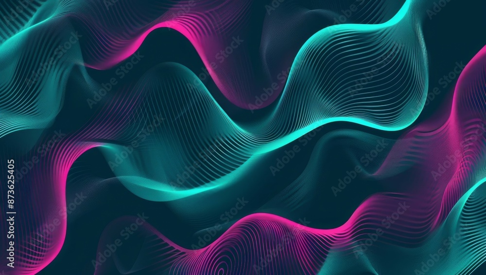 Abstract Background with Neon Waves Abstract Background with Neon Waves