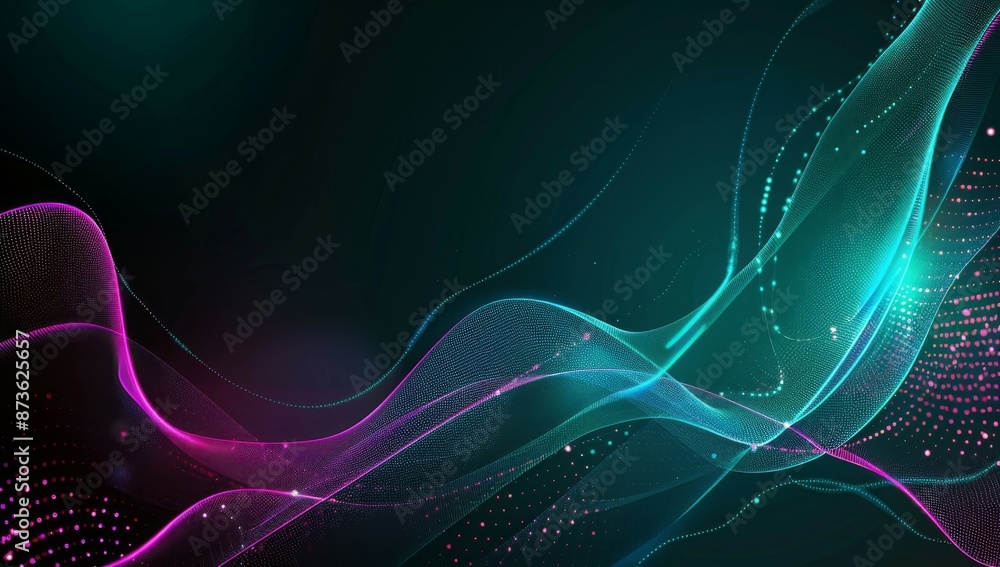 Abstract Digital Waves in Blue and Purple Abstract Digital Waves in Blue and Purple