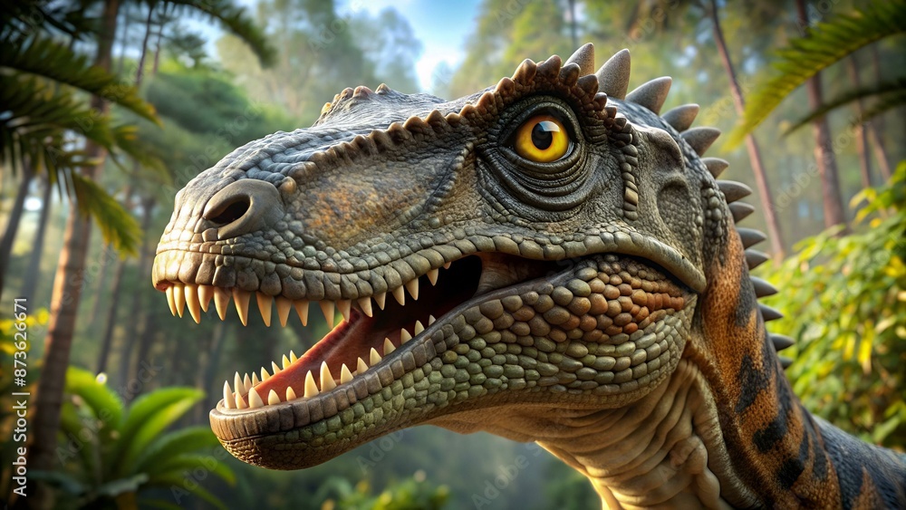 monolophosaurus close up portrait monolophosaurus close up portrait