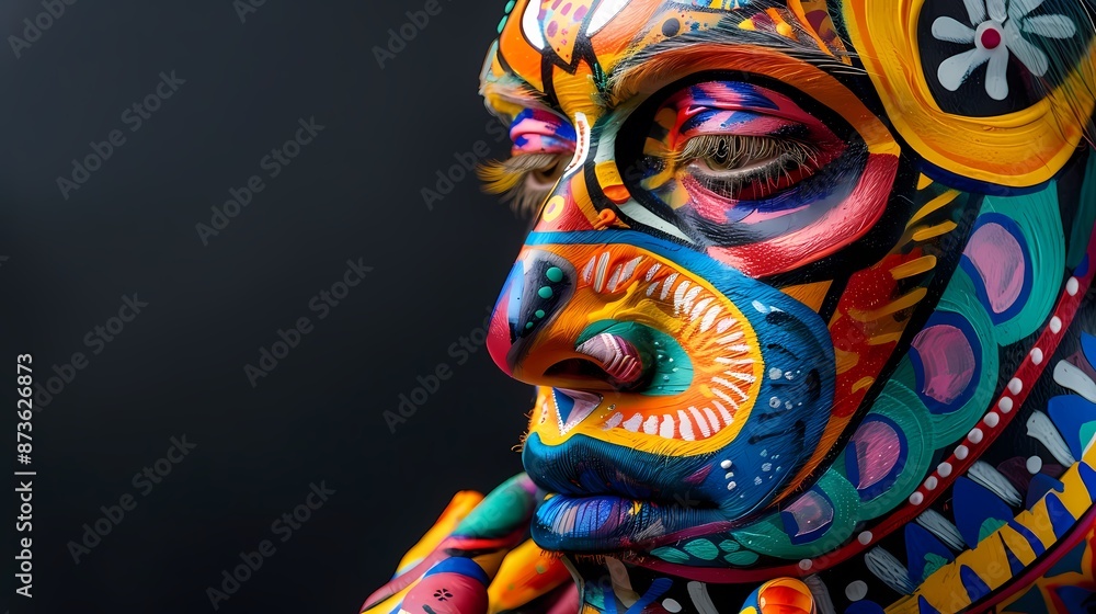 Naklejka premium a person with colorful body paint By Generated AI