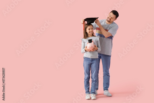 Father putting mortar board...