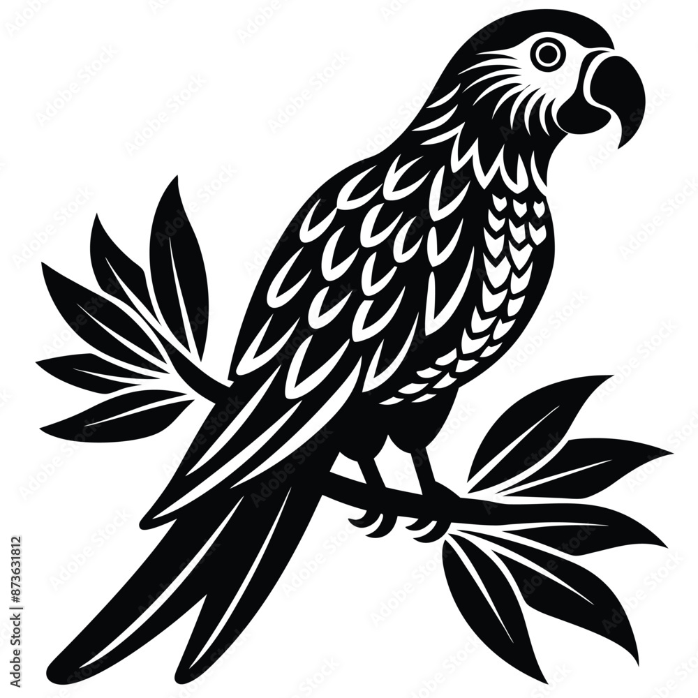 parrot perched Silhouette vector illustration parrot perched Silhouette vector illustration
