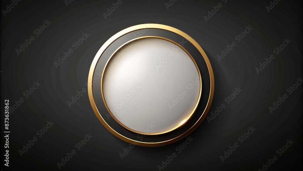 Luxurious circular icon with subtle shadow effect on a dark background, featuring elegant blank space for sophisticated content presentation. Luxurious circular icon with subtle shadow effect on a dark background, featuring elegant blank space for sophisticated content presentation.