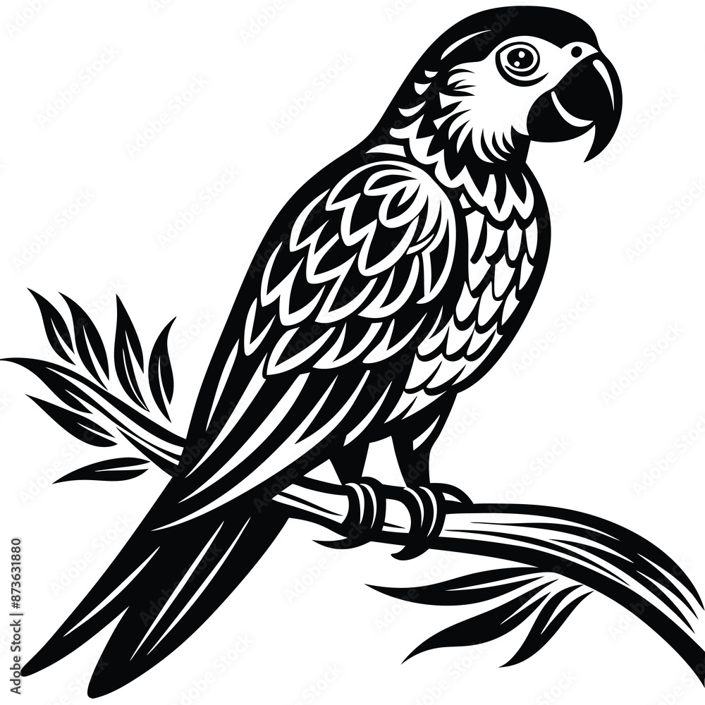 parrot perched Silhouette vector illustration parrot perched Silhouette vector illustration