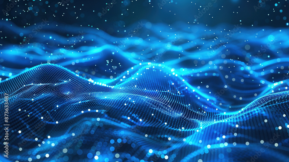 Abstract technology background concept. Glowing digital waves and data curves. Modern tech for business, education, technology or science. Artificial Intelligence Technology. Big Data. Copy space area Abstract technology background concept. Glowing digital waves and data curves. Modern tech for business, education, technology or science. Artificial Intelligence Technology. Big Data. Copy space area