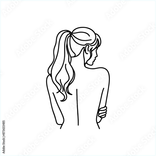 oneline monoline art abstract poster woman sexy