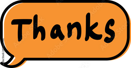  Handwritten ''Thanks'' Speech Bubble
