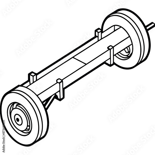 assemble the trailer axle (thinner).