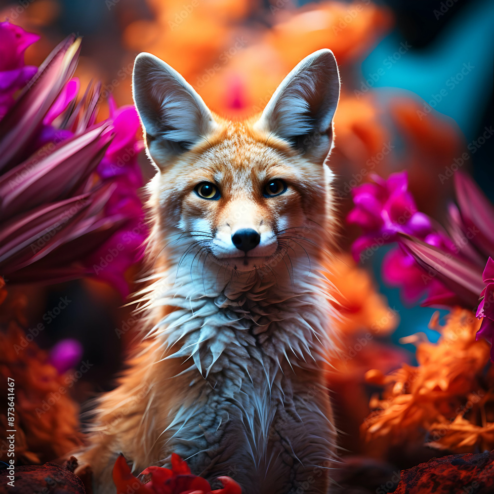Fox in a Garden Illustration Fox in a Garden Illustration