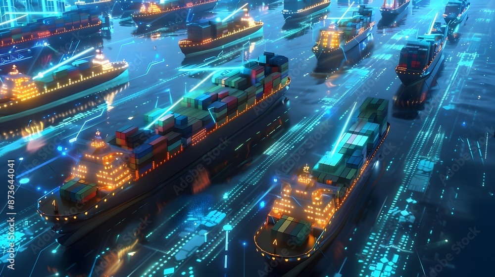 Futuristic cargo container ships utilize technology for global ...