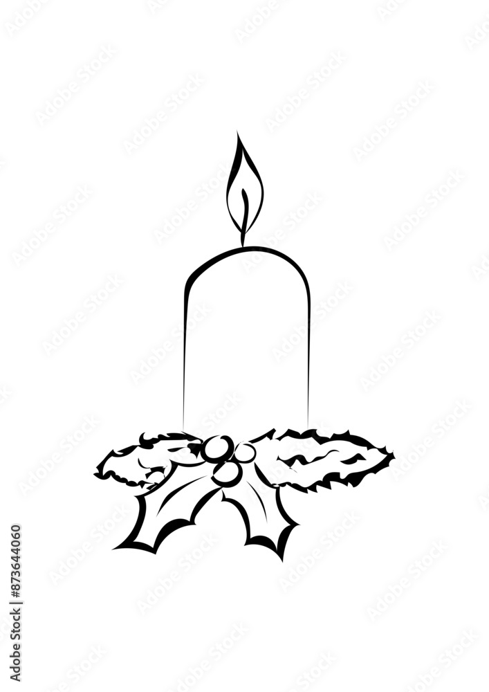 Obraz premium Weihnachtsgesteck mit Kerze