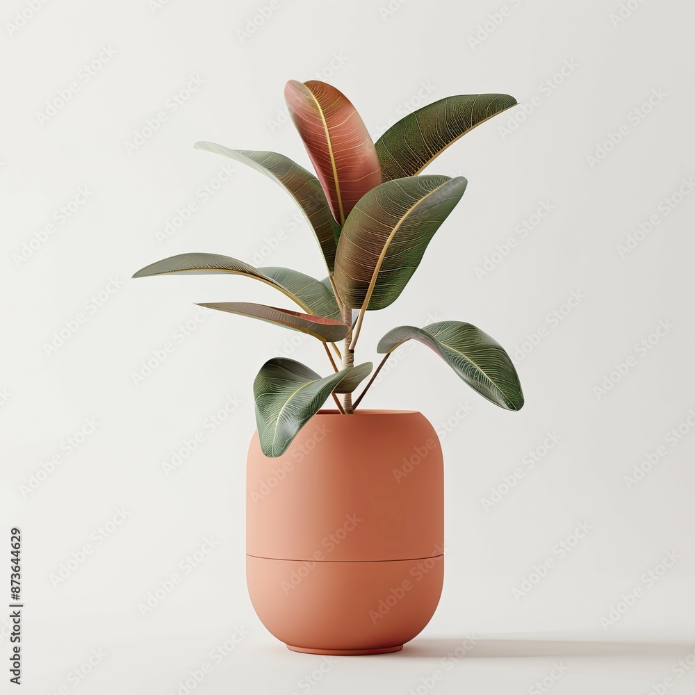 plant pot photography on white background
