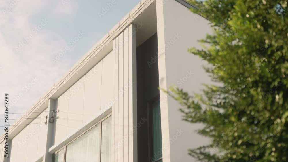 Close up modern house for insert b-roll real estate. Close up modern house for insert b-roll real estate.