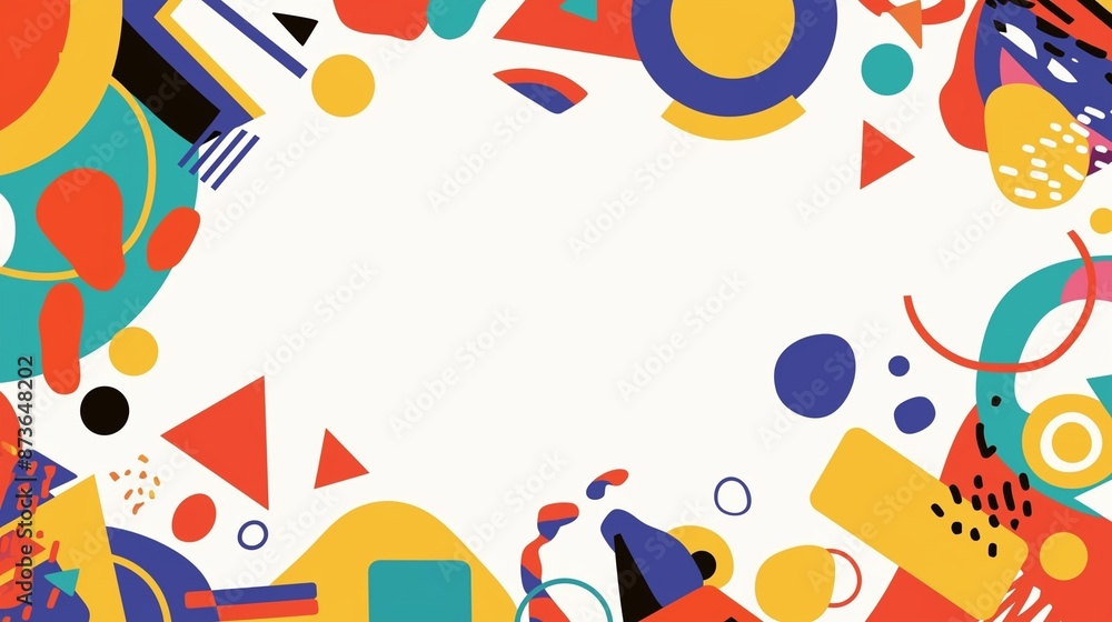 Obraz premium メンフィス柄フレーム、テクスチャー5