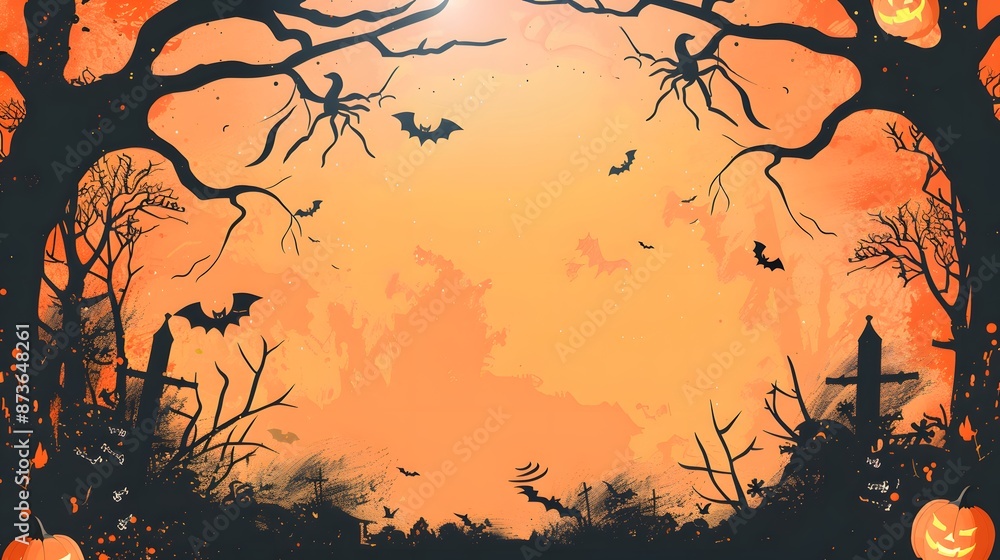 halloween scene vector illustration halloween scene vector illustration