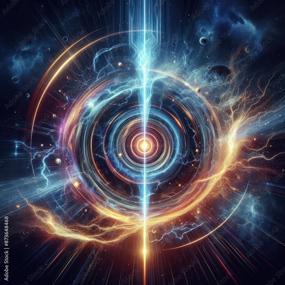 Obraz premium Dynamic Cosmic Action Ultra-Realistic High-Quality Design with Explosive Effects