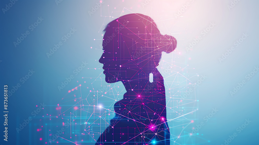 silhouette on abstract background , close up, vibrant colors, Double exposure silhouette with leadership team silhouette on abstract background , close up, vibrant colors, Double exposure silhouette with leadership team
