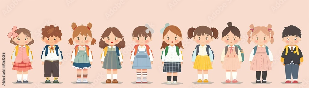children in various school uniforms children in various school uniforms