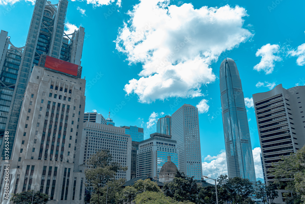Modern financial skyscrapers in Hong Kong Modern financial skyscrapers in Hong Kong