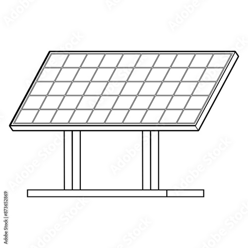 solar panel line vector illustration