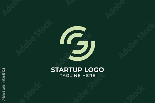 initial letter G C lineart iconic business abstract logotype, letter G S search logo, letter GC creative minimal monochrome monogram symbol suitable for finance business, corporate and tech company