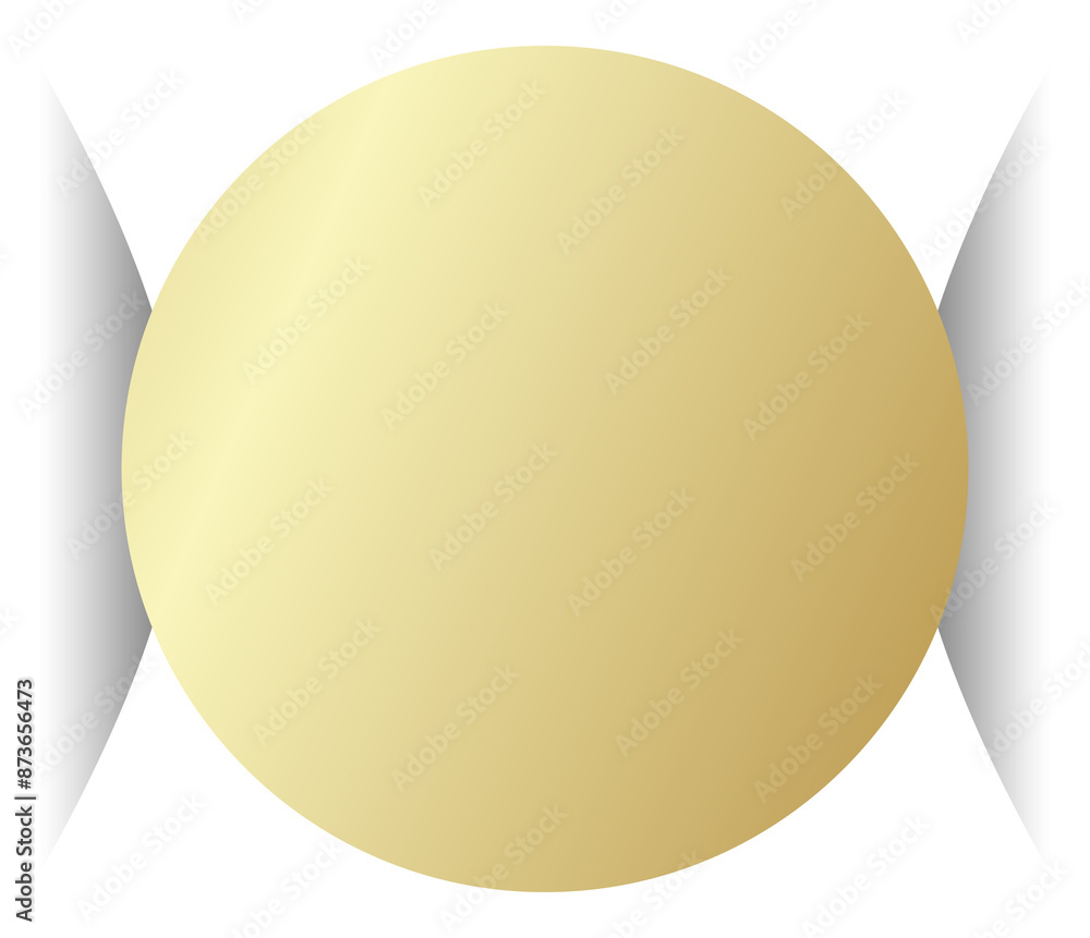 Gold paper circle and shadow Gold paper circle and shadow