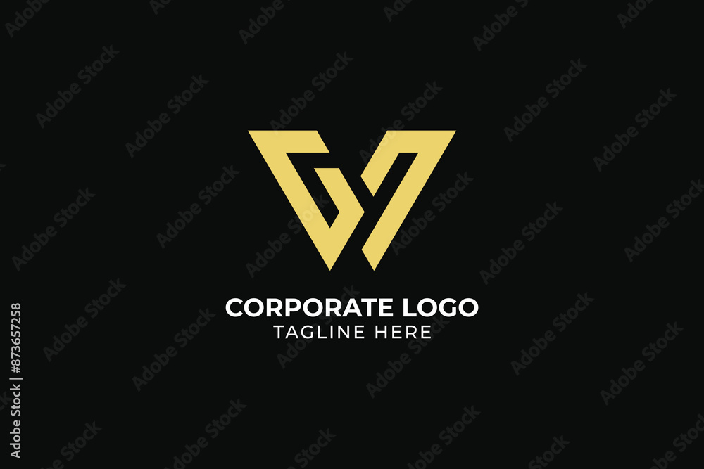 letter VY WY abstract lineart negative space vector, letter GY VY W modern business logo letter VY WY abstract lineart negative space vector, letter GY VY W modern business logo