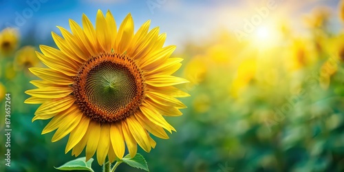 Vibrant sunflower in full bloom with a bright yellow center and petal, sunflower, bloom, vibrant, yellow, flora, garden, sunlight