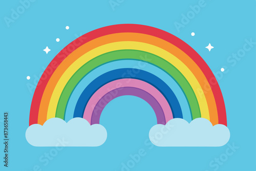 Rainbow vector art illustration.