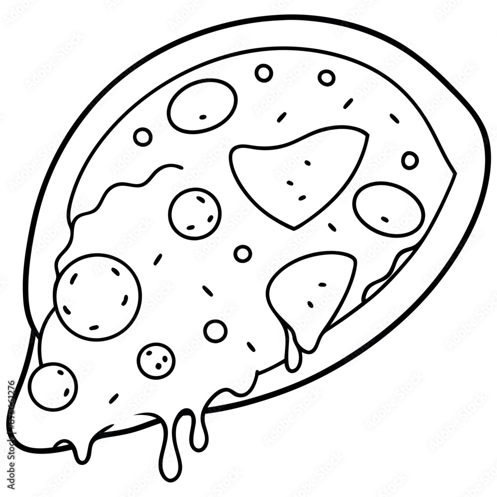 Obraz premium pizza coloring page in a coloring book