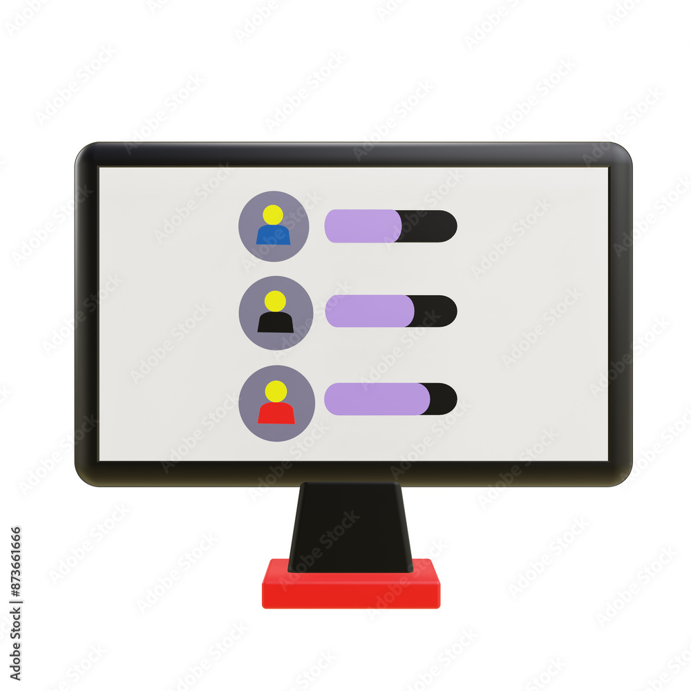 3 D illustration of polling icon