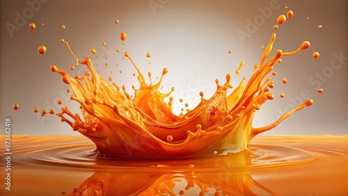 Vibrant orange paint splashing into water , vibrant, orange, paint splash, water, abstract, colorful, liquid, art, vivid