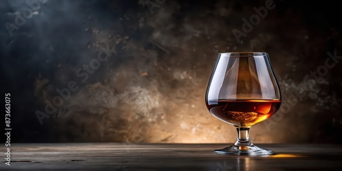 Full glass brandy bottle on a dark background, brandy, bottle, liquor, alcohol, beverage, glass, drink, dark