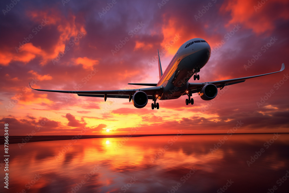 airplane in the sunset airplane in the sunset