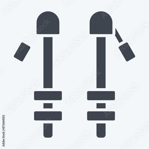 Icon Trekking Poles. related to Backpacker symbol. glyph style. simple design editable. simple illustration