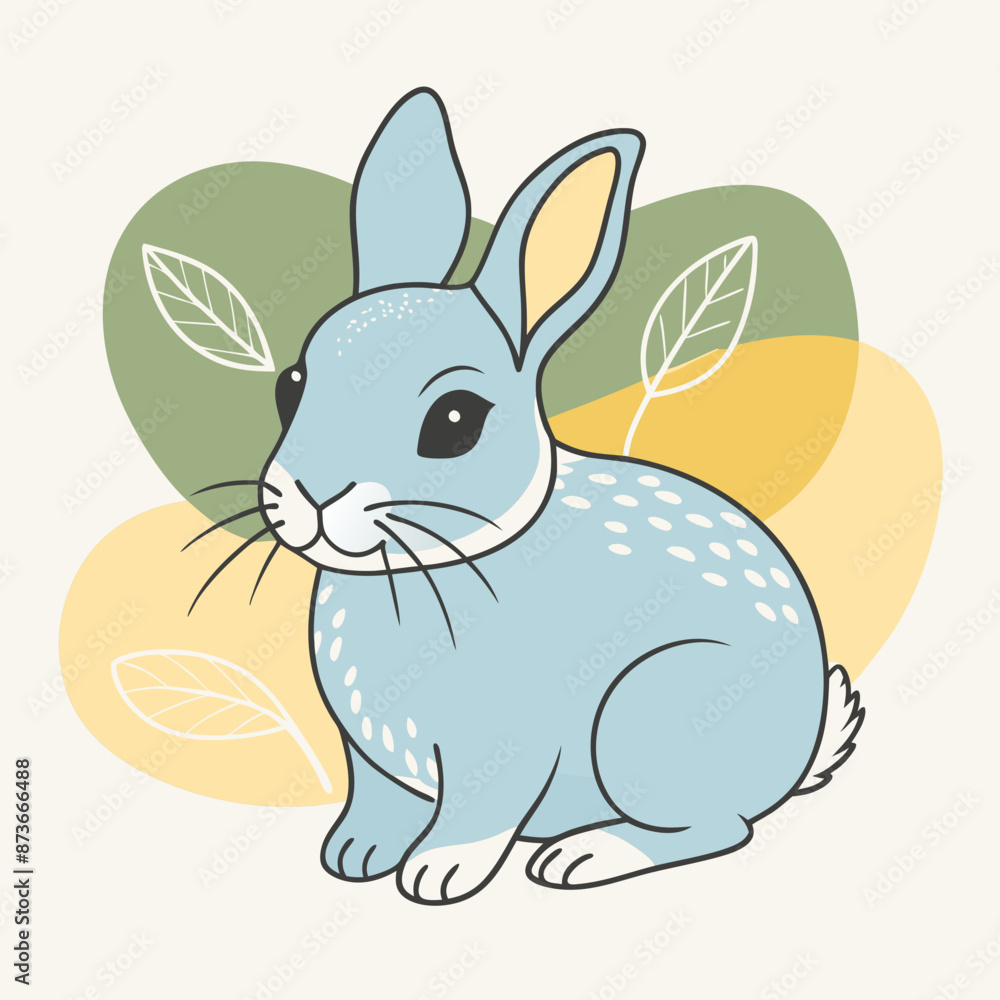 Obraz premium watercolor, cute baby rabbit, vector illustration
