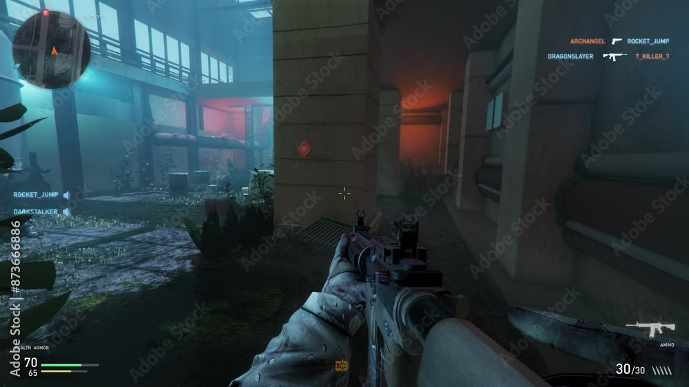 Gameplay Of Internet Multiplayer In First-person Shooter Video Game. Using Assault Rifle To Defeat Enemies In First-person Game. Internet Gaming. Fun Internet First-person Game. Defusing Bomb. Victory
