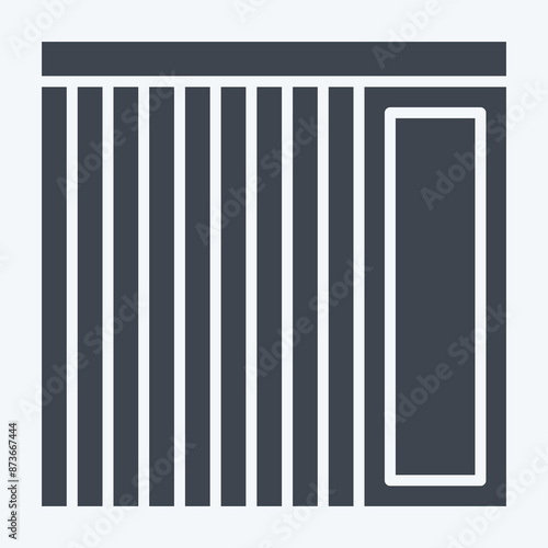 Icon Vertical Blinds. related to Curtains symbol. glyph style. simple design editable. simple illustration