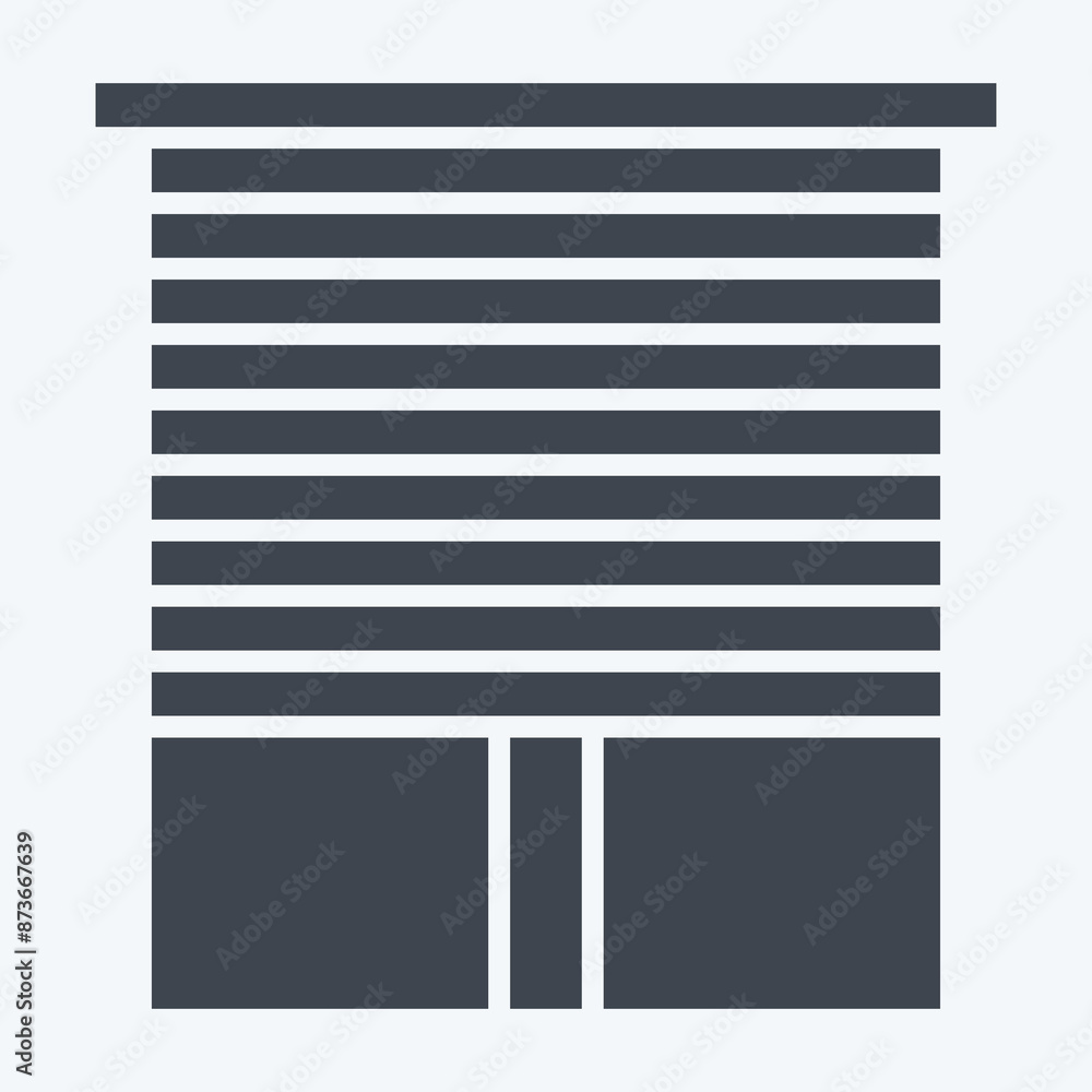 Icon Horizontal Blinds. related to Curtains symbol. glyph style. simple design editable. simple illustration Icon Horizontal Blinds. related to Curtains symbol. glyph style. simple design editable. simple illustration